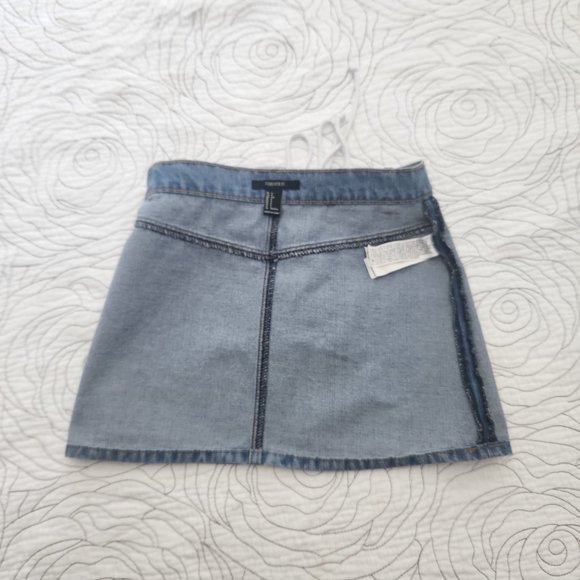 FOREVER 21 [S] Denim Lace Up Forever 21 Mini Skirt - Picture 7 of 10